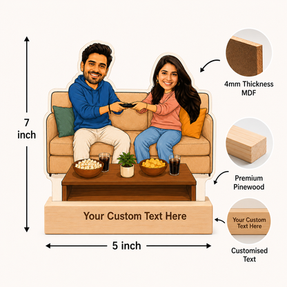 Personalized Bhai Behan Bond Caricature With Stand