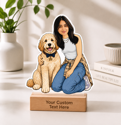 Personalized Pet Lover Caricature With Stand