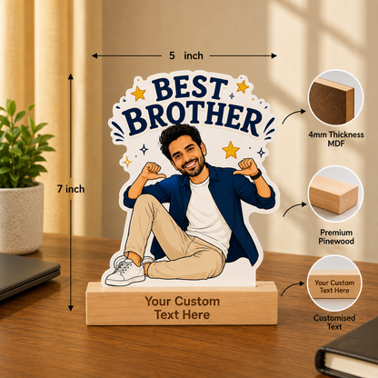 Personalized Best Brother Caricature With Stand