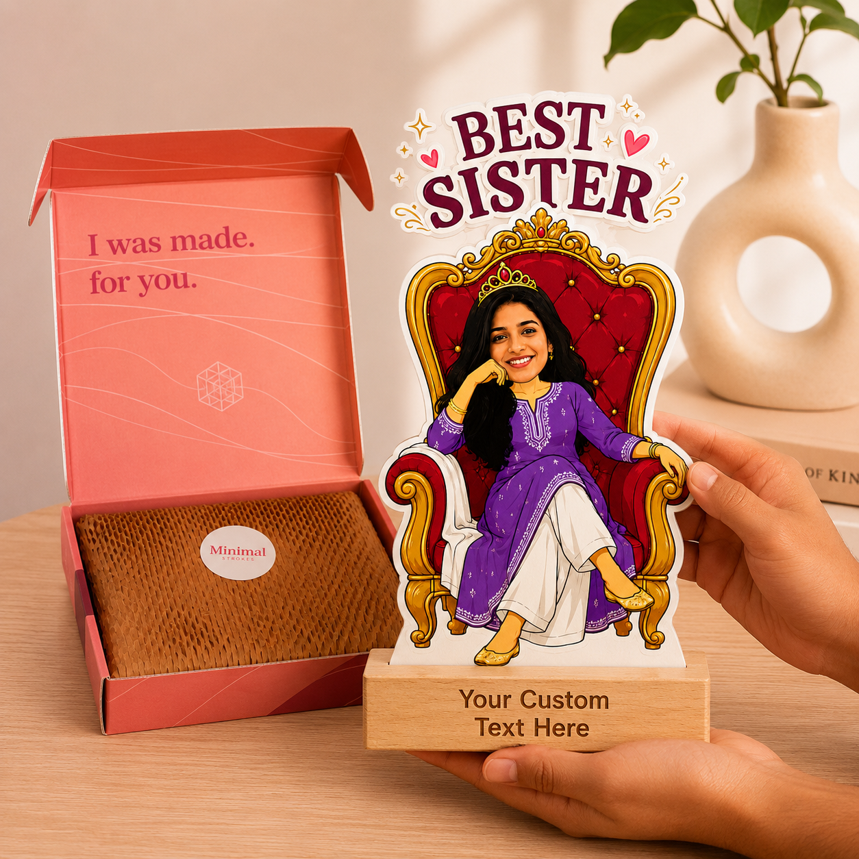 Personalized Best Sister Caricature With Stand