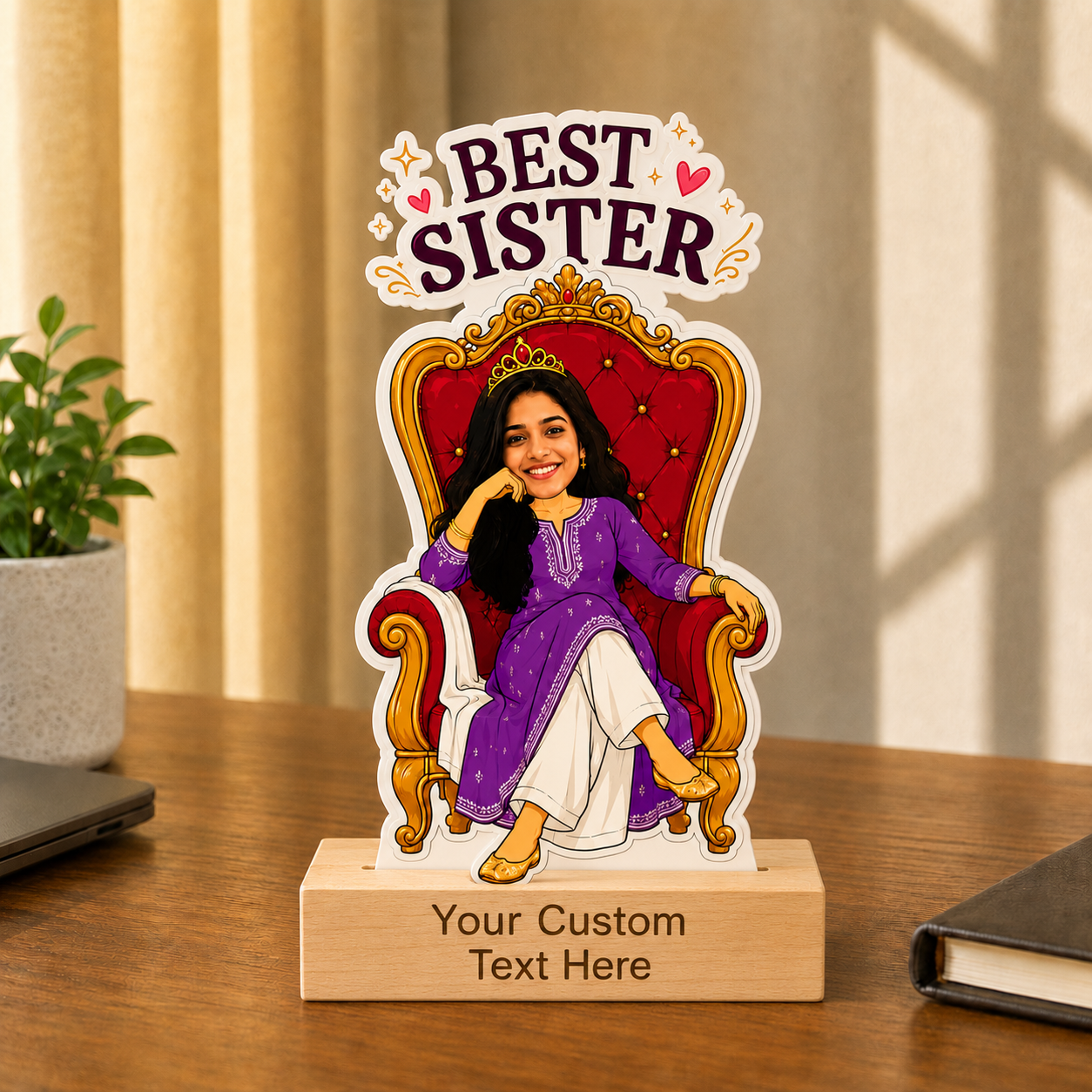 Personalized Best Sister Caricature With Stand