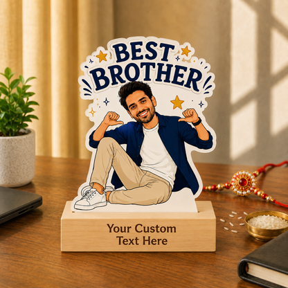 Personalized Best Brother Caricature With Stand