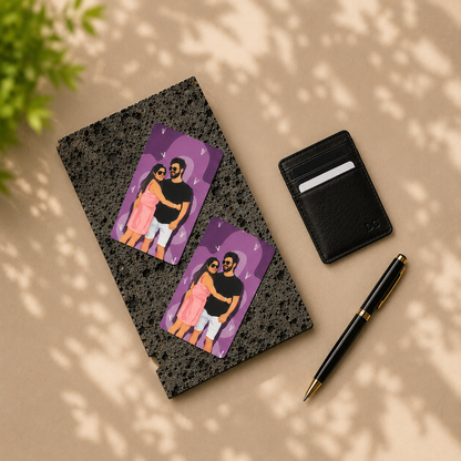 Personalised Couple Wallet Card - Set of 2 Cards