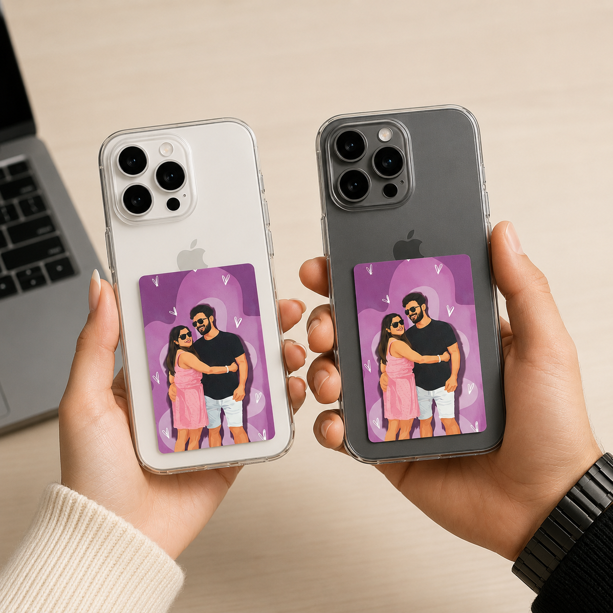 Personalised Couple Wallet Card - Set of 2 Cards