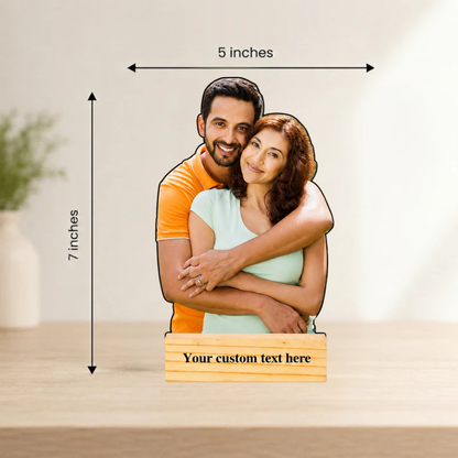 Personalized Couple Photo MDF Standee – Half Torso