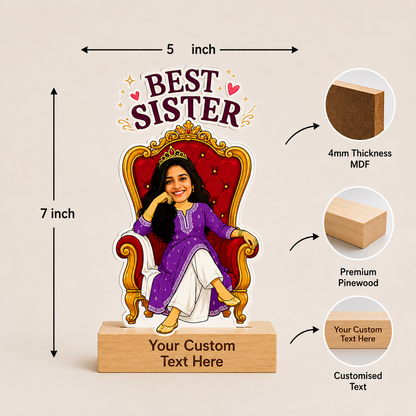 Personalized Best Sister Caricature With Stand