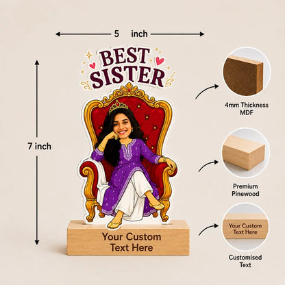 Best Sister Rakhi Combo – Personalized Caricature & Fridge Magnet Gift