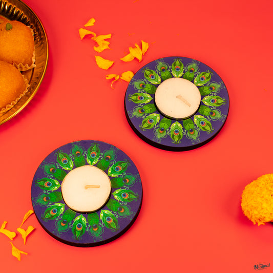 Diya Holder - Mor Pankh (Pack of 2)