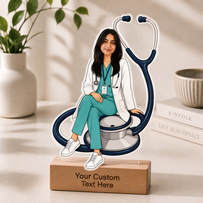 Personalized Doctor Caricature With Stand