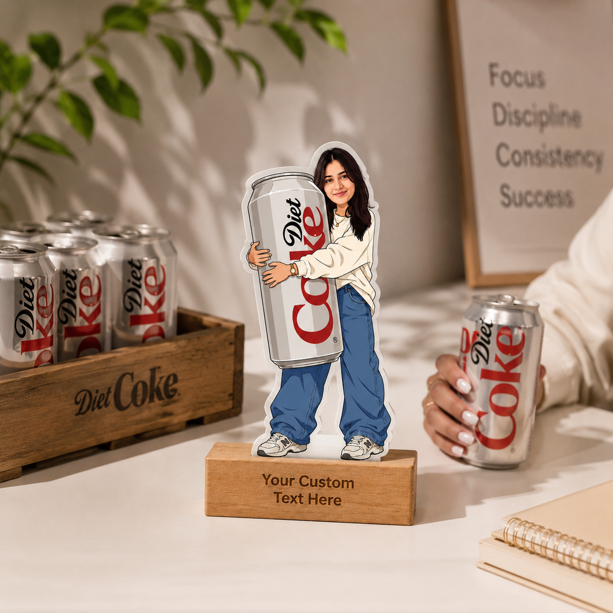 Personalized Coke Lover Caricature With Stand
