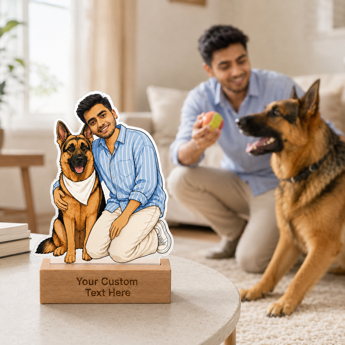 Personalized Pet Lover Caricature With Stand