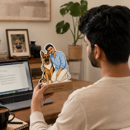 Personalized Pet Lover Caricature With Stand