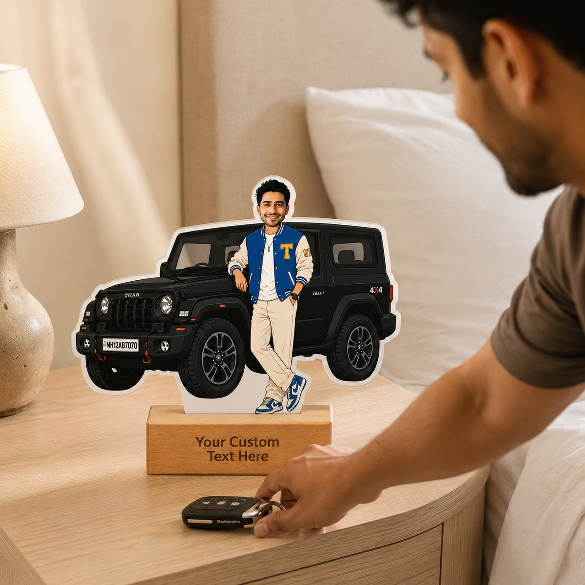 Personalized Car Lover Caricature With Stand