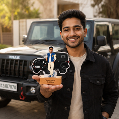 Personalized Car Lover Caricature With Stand