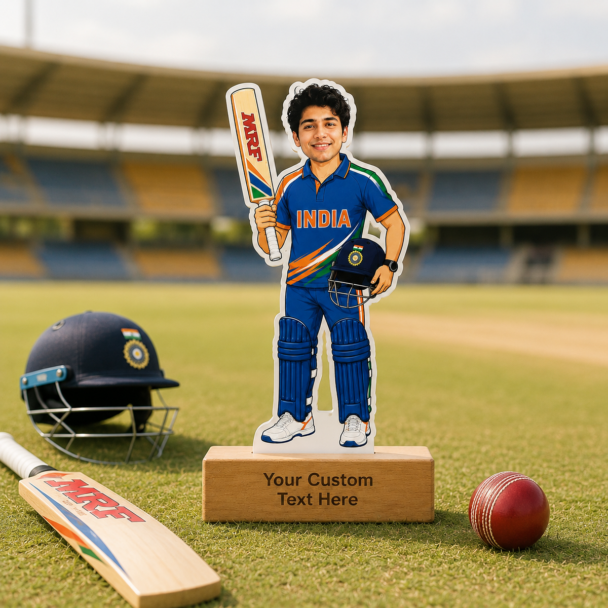 Personalized Cricket Caricature With Stand