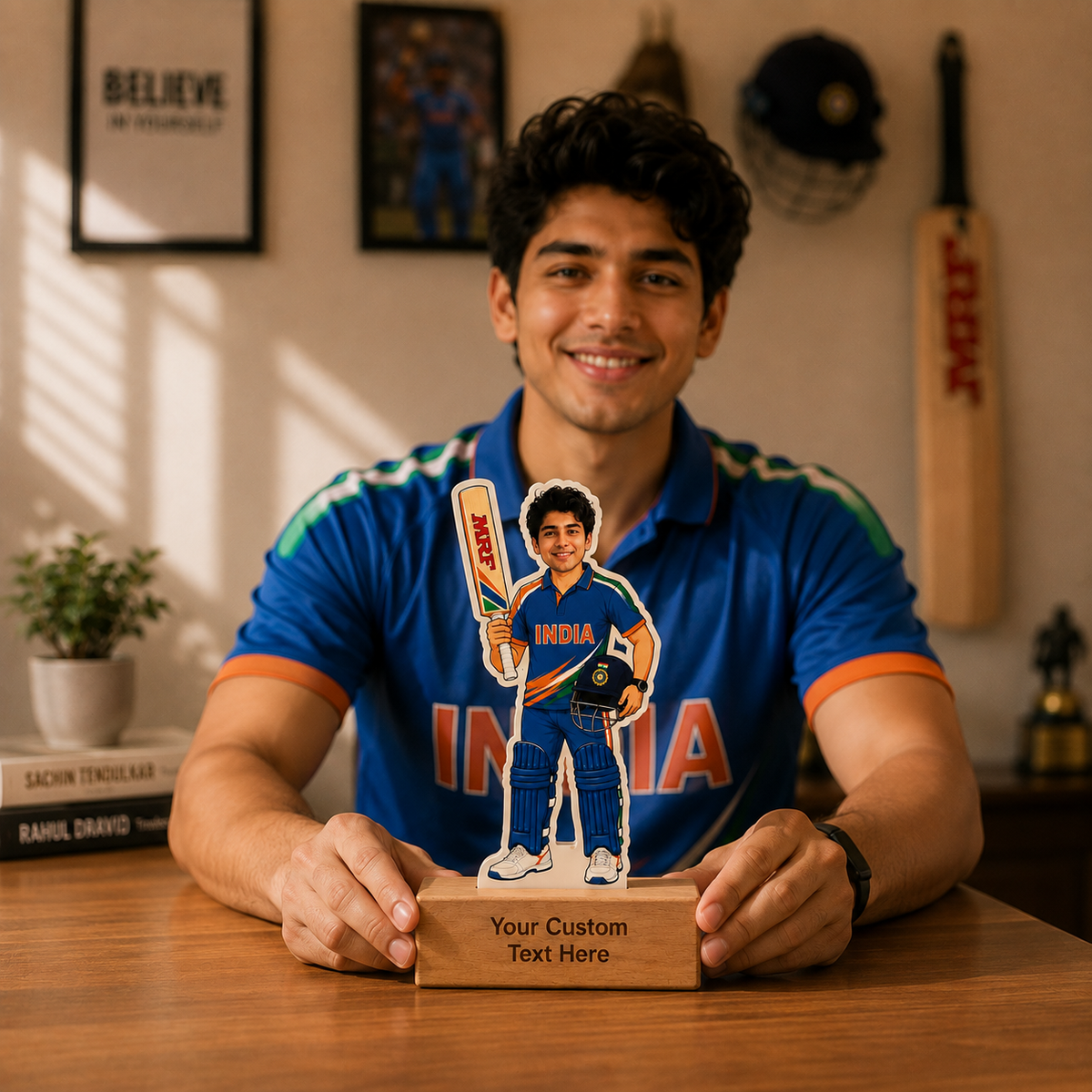 Personalized Cricket Caricature With Stand