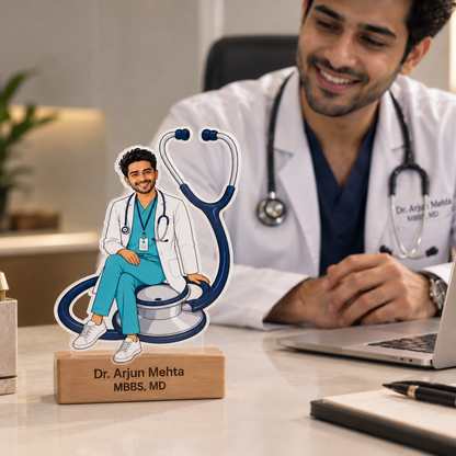 Personalized Doctor Caricature With Stand