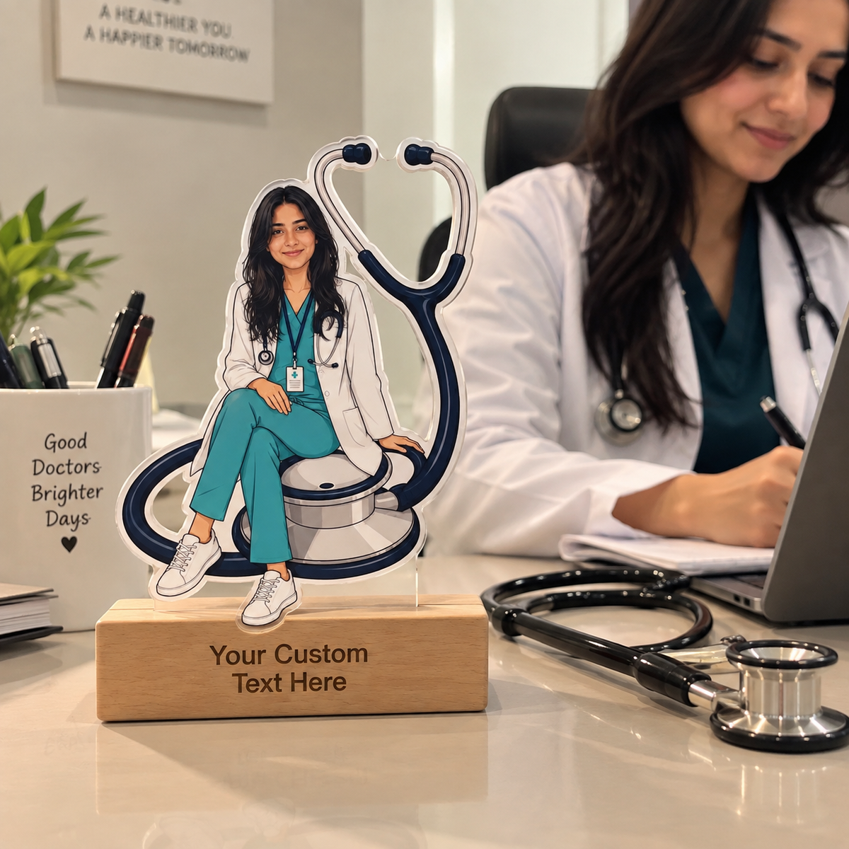 Personalized Doctor Caricature With Stand