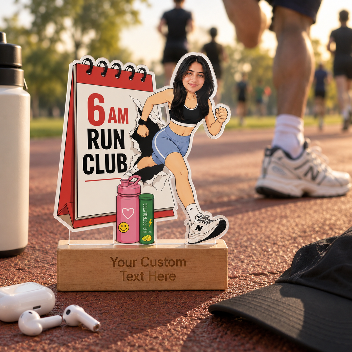 Personalized Running Caricature With Stand