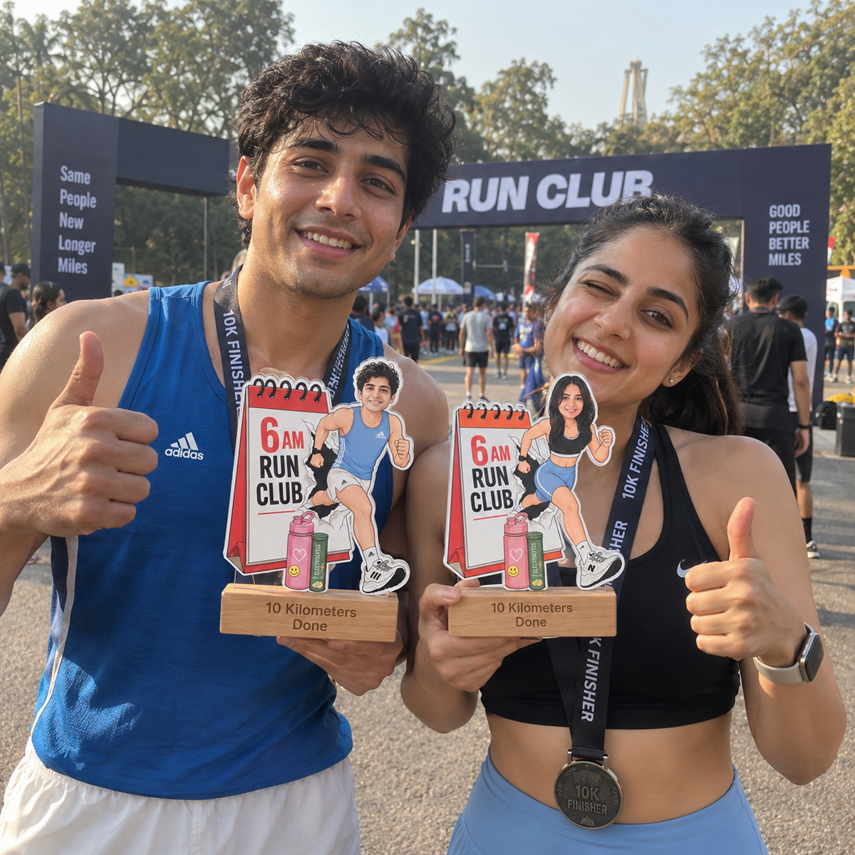 Personalized Running Caricature With Stand