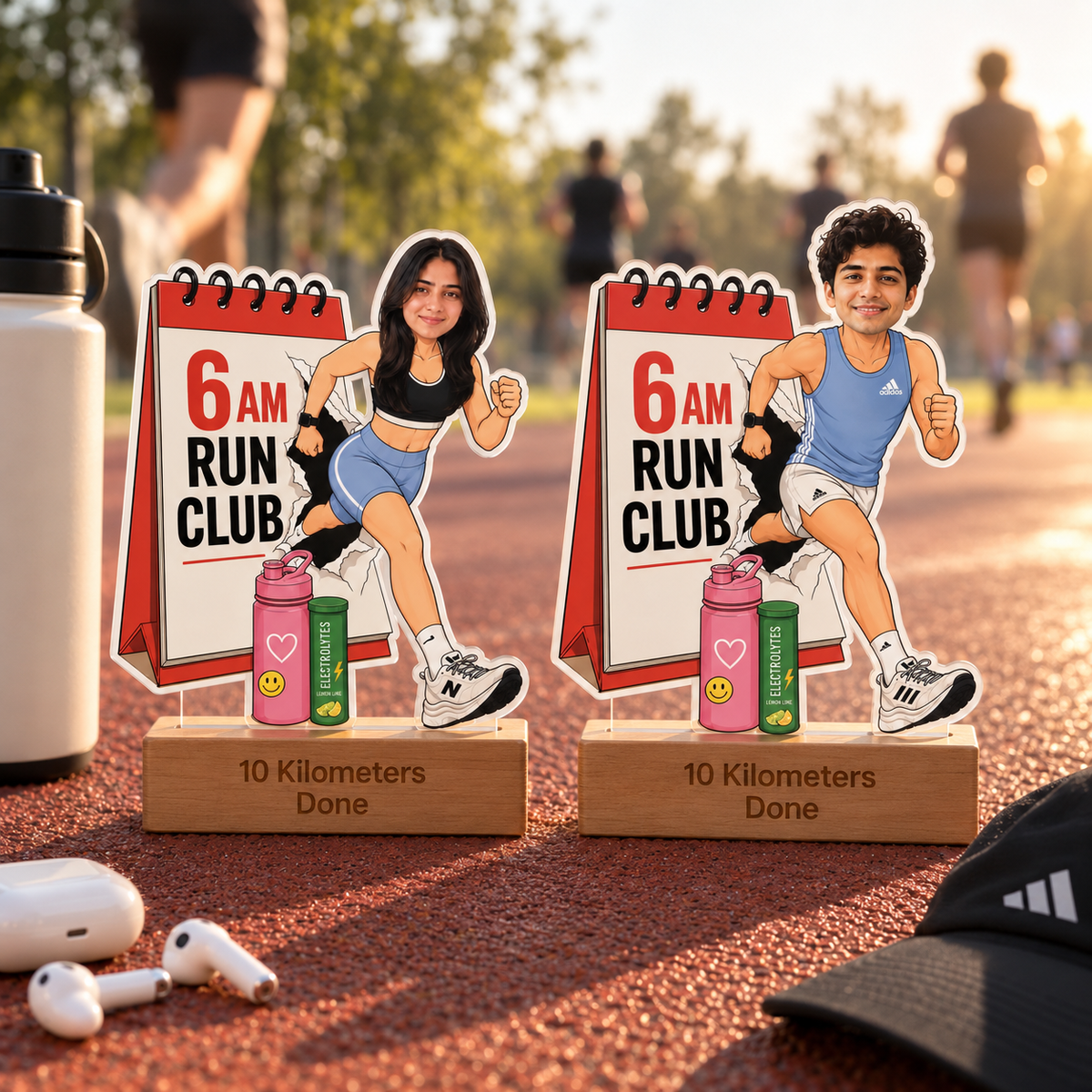 Personalized Running Caricature With Stand