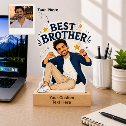 Personalized Best Brother Caricature With Stand