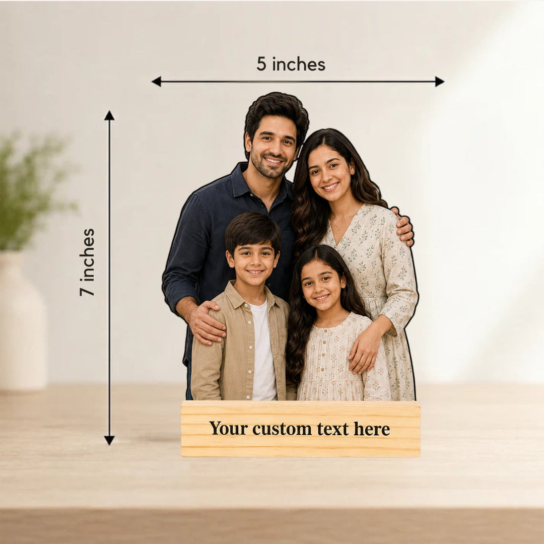 Personalized Half Family Photo Caricature