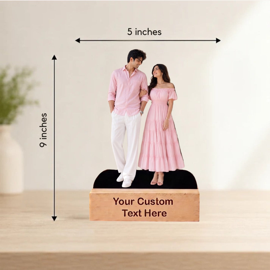 Personalized Couple Photo Caricature –  Full Length (5x9)