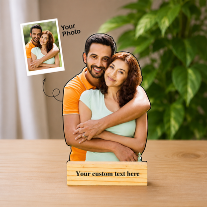 Personalized Couple Photo MDF Standee – Half Torso