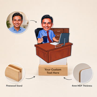 Working Man Personalized Caricature with Stand